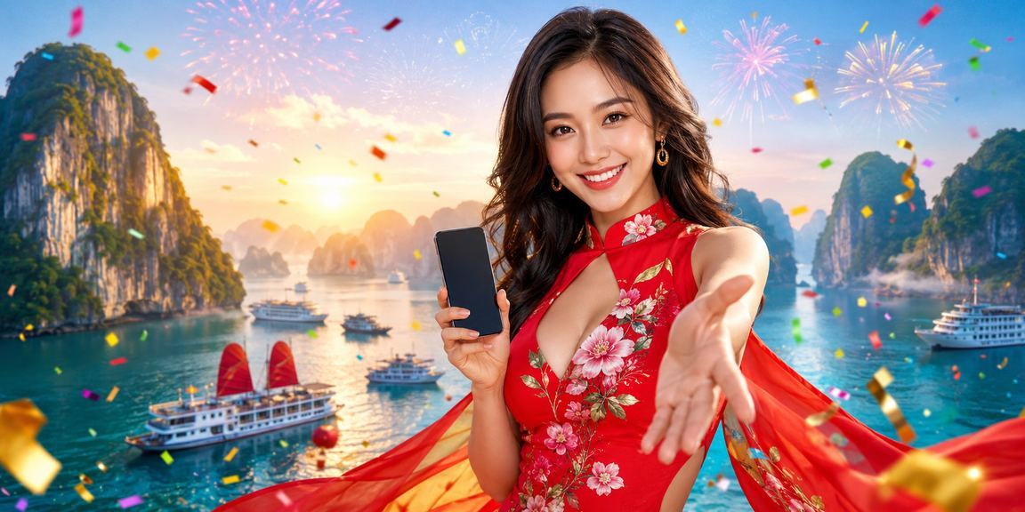 Vịnh Hạ Long với người dùng trải nghiệm casino mobile trong không khí lễ hội